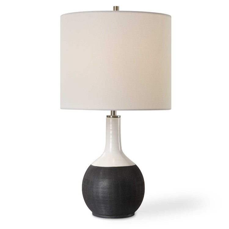 Casa Bella Living Chalk White and Black Combination Accent Lamp - Image 3