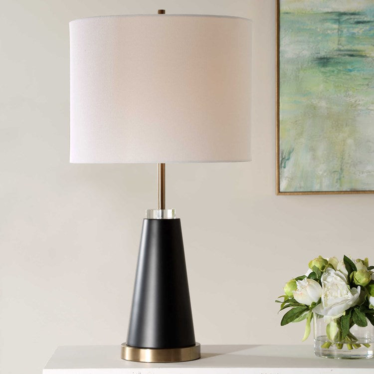 Casa Bella Living Modern Silhouette With Black Finishes And Antique Brass Accents