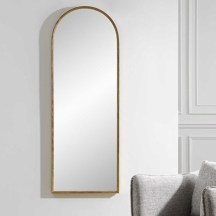 Casa Bella Living Metal Arched Mirror Finished In Antique Gold - Image 1