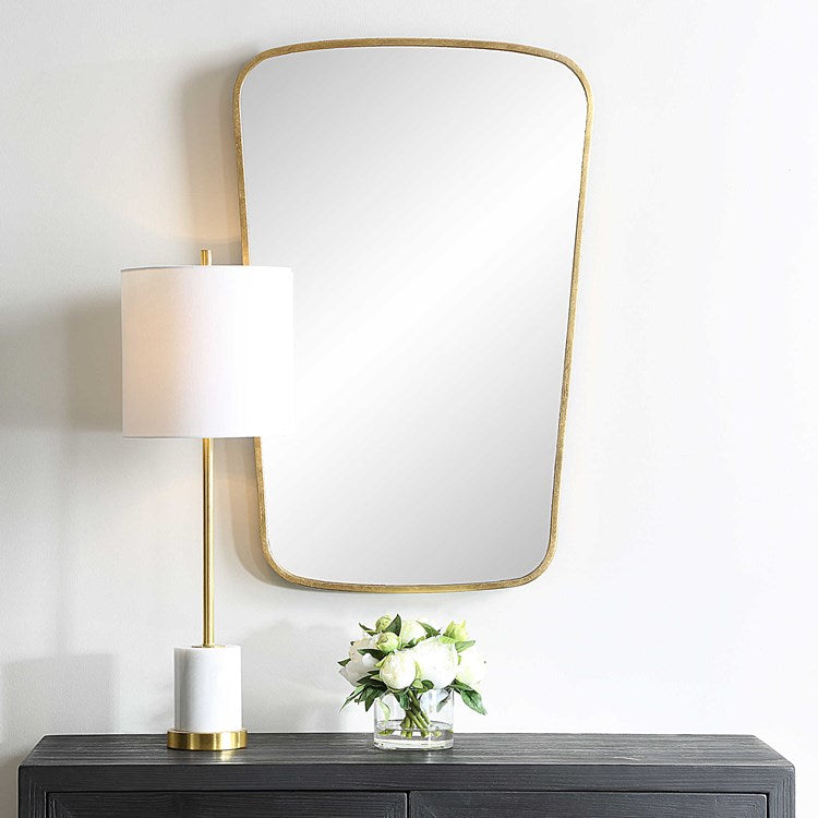 Casa Bella Living Gold Leaf Finished Softly Curved Mirror - Image 2
