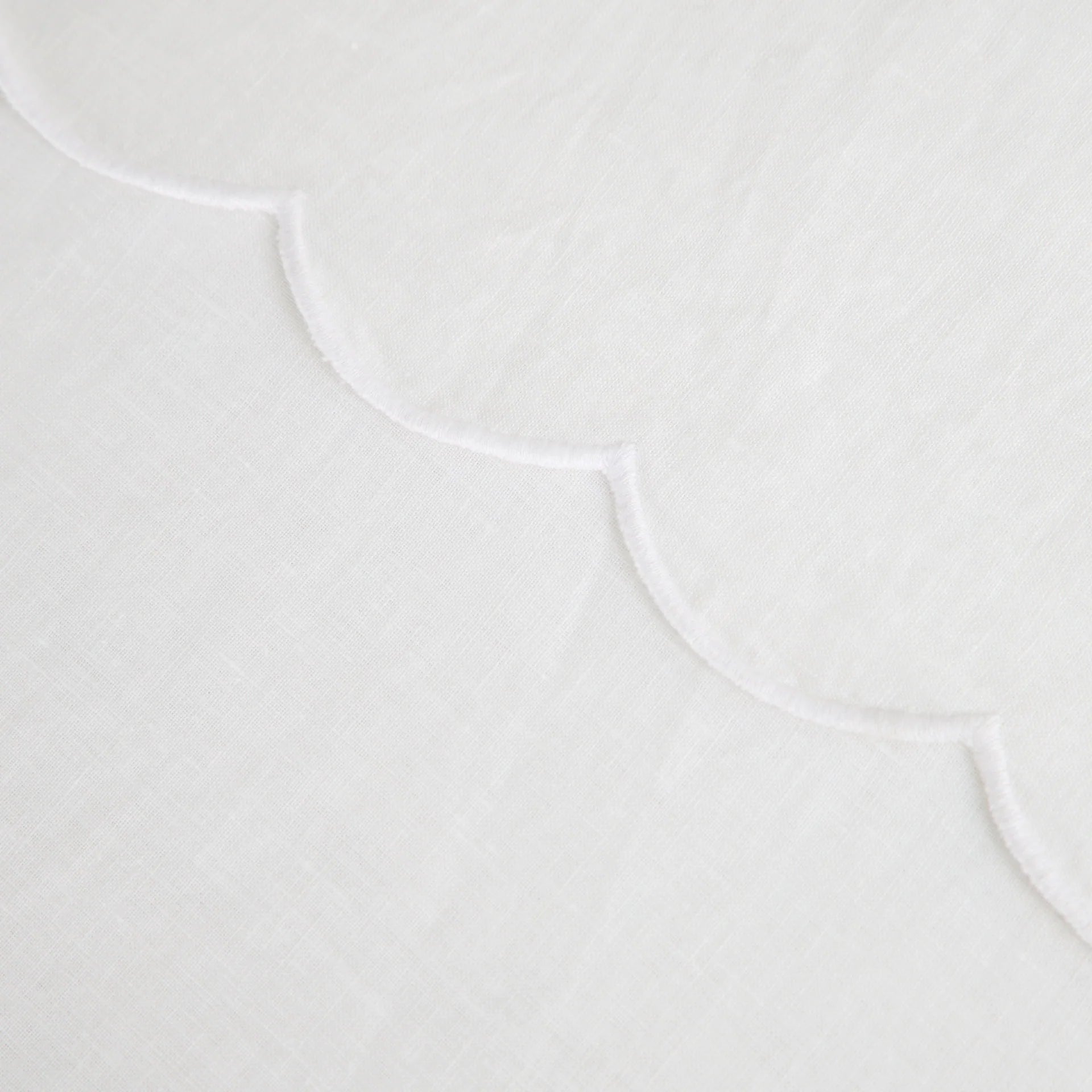 Pom Pom at Home Kelly White Linen Scalloped Sheet Set ~ Available in Queen and King Sizes - Image 2