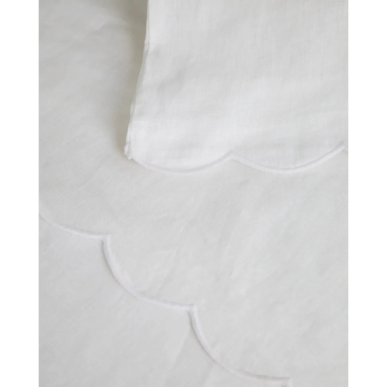 Pom Pom at Home Kelly White Linen Scalloped Sheet Set ~ Available in Queen and King Sizes - Image 3