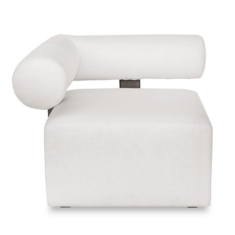 Uttermost Bolster Back Modular Corner Outdoor Sofa With Oyster White Plush Cushions - Image 2