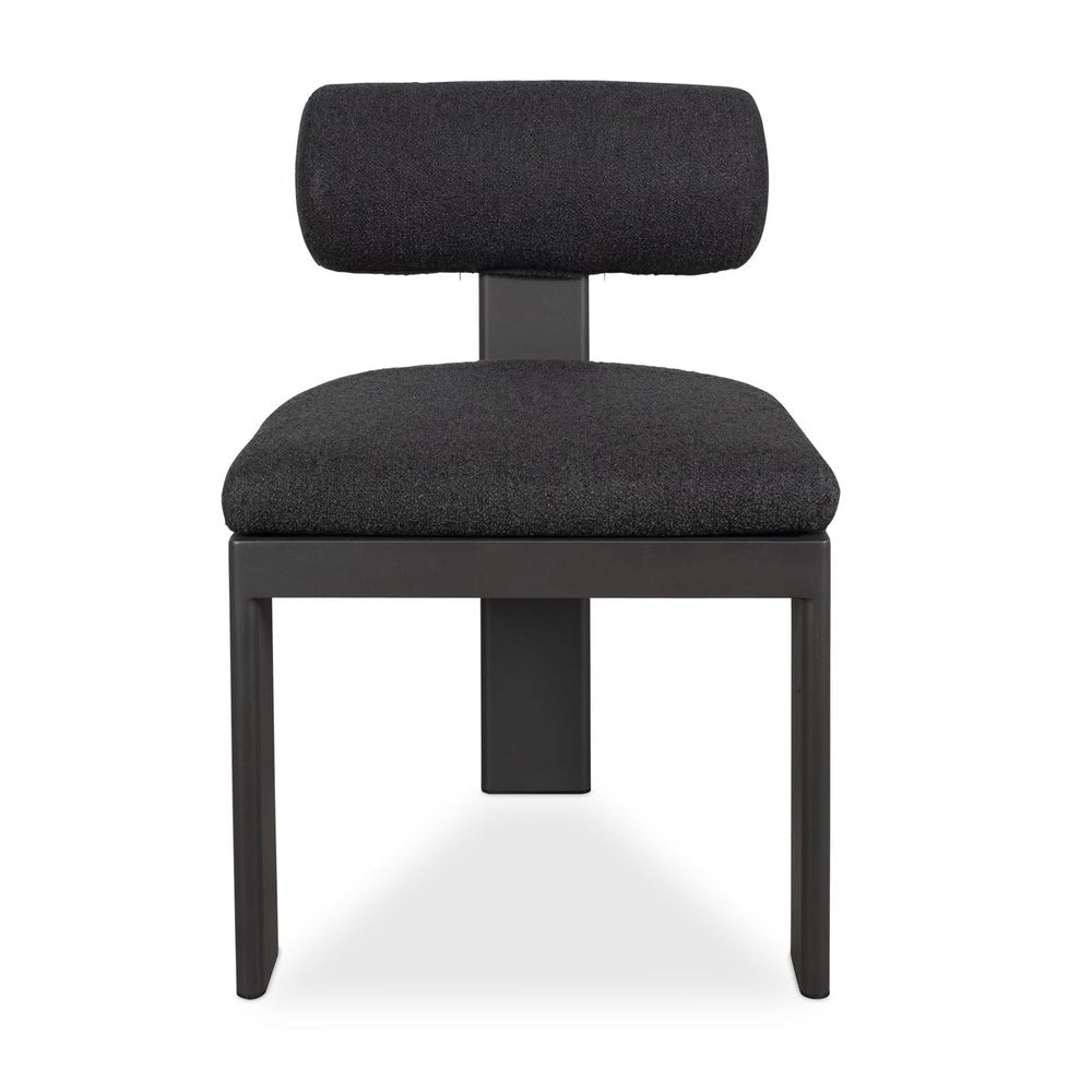 Uttermost Bolster Back Charcoal Boucle Outdoor Dining Chair - Image 1