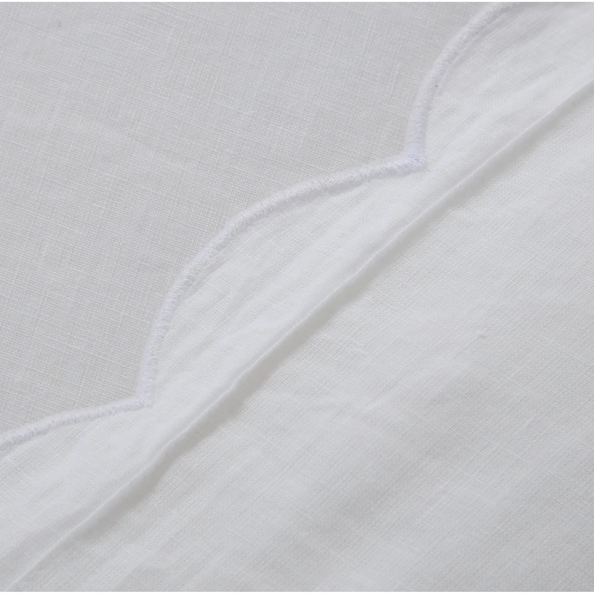 Pom Pom at Home Kelly White Linen Scalloped Duvet Cover & Pillow Shams ~ Available in Queen and King Sizes - Image 3
