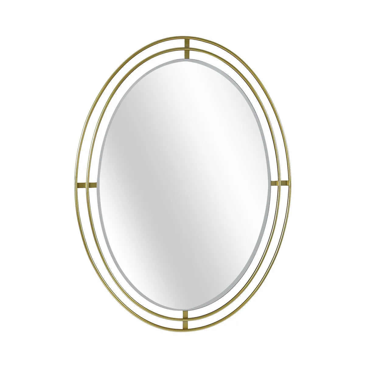 Crestview Collection Celine Brushed Gold Oval Mirror - Image 1