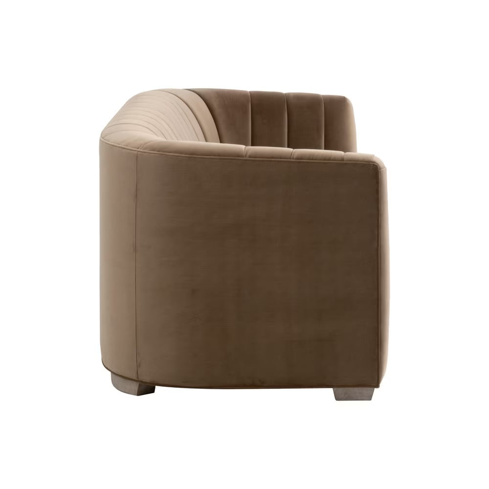 Essentials For Living Bronx 87” Channel Back Sofa ~ Caramel Velvet - Image 3