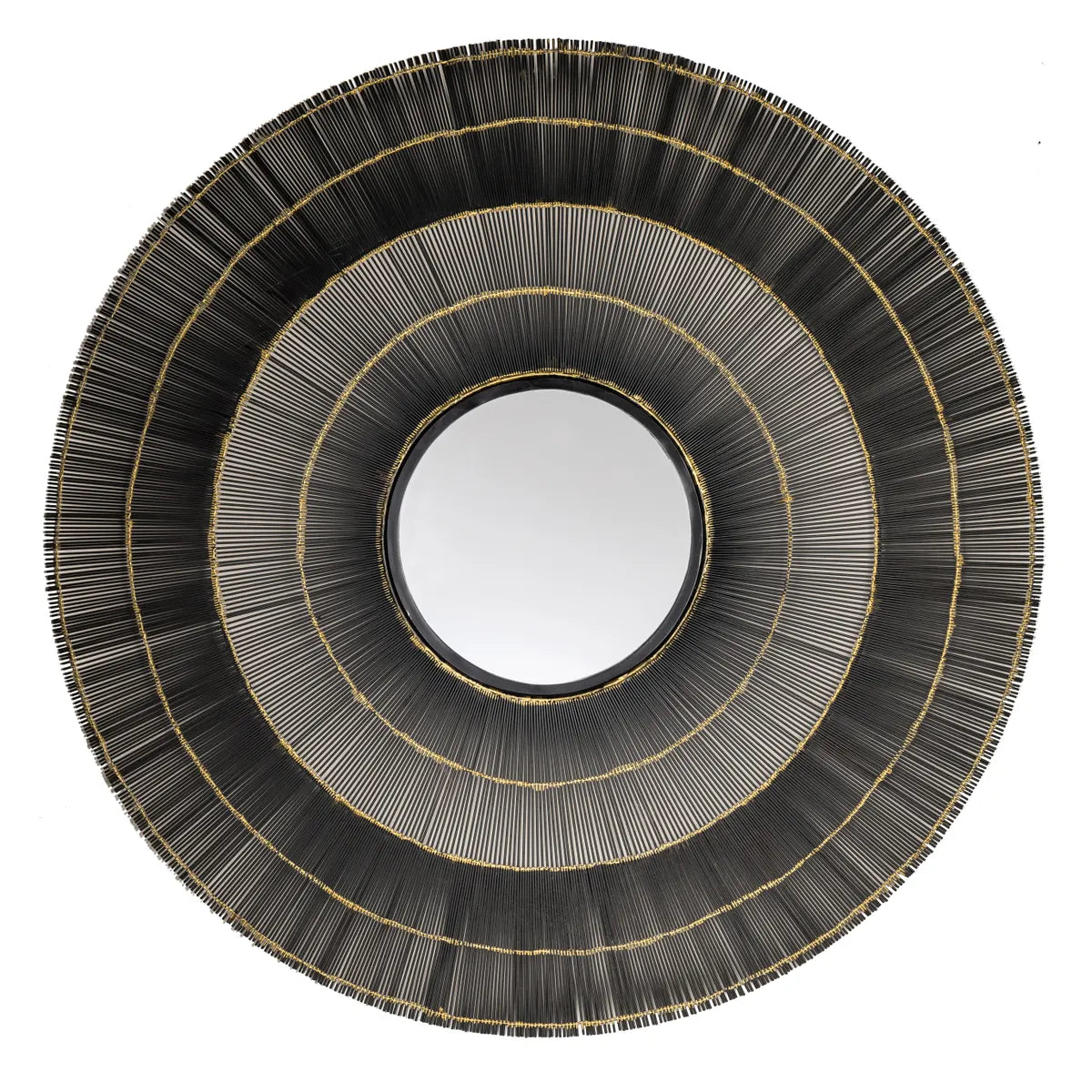 Crestview Collection Clark Dark Toned Round Mirror - Image 1