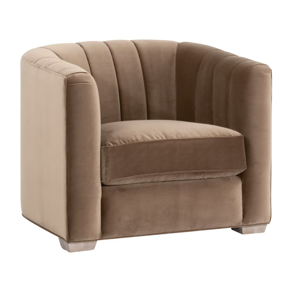 Essentials For Living Bronx Channel Back Sofa Chair ~ Caramel Velvet - Image 2