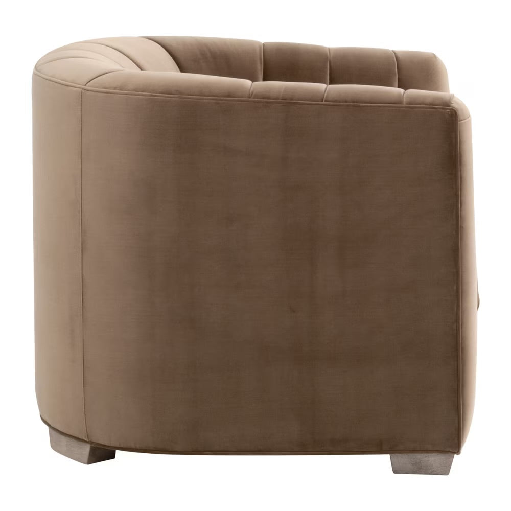 Essentials For Living Bronx Channel Back Sofa Chair ~ Caramel Velvet - Image 3