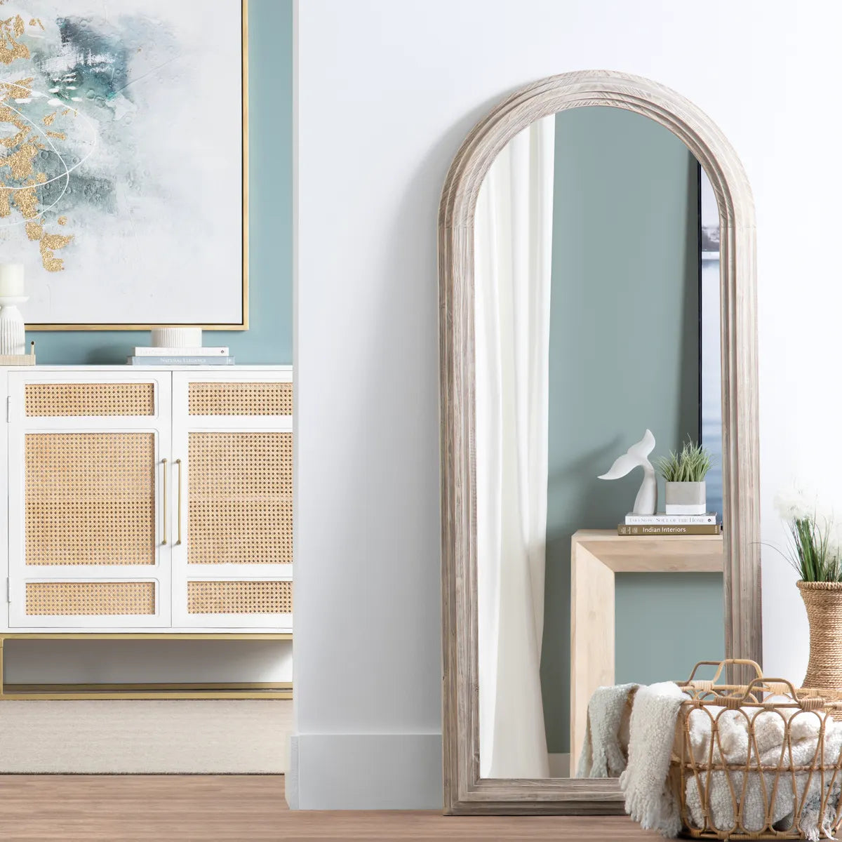 Crestview Collection Commack Wooden Arch Mirror - Image 1