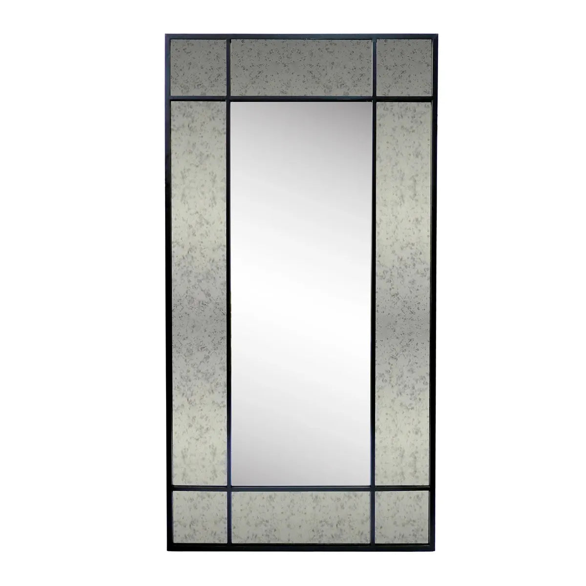 Crestview Collection Jace Antique Glass Black Framed Mirror - Image 1