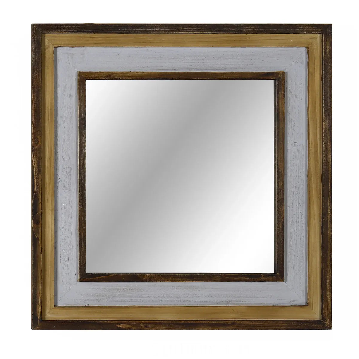 Crestview Collection Colton Multi- Toned Wooden Frame Mirror - Image 1