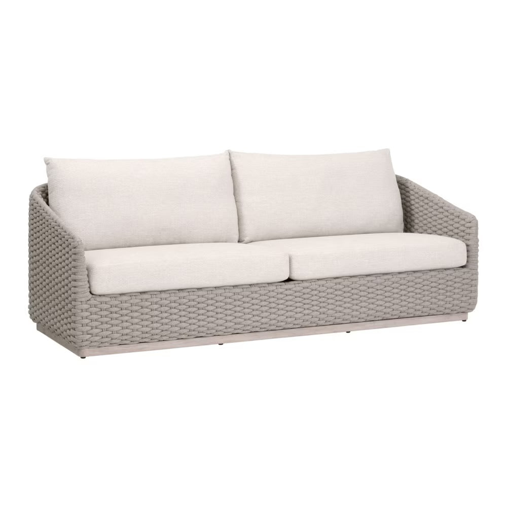 Essentials For Living Caspian Outdoor 89” Sofa ~ Performance Ecru Weave - Image 2