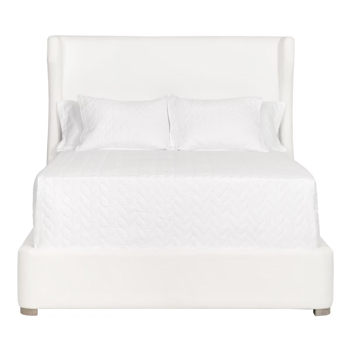 Essentials For Living Balboa Queen Bed ~ Live Smart Peyton-Pearl Performance Fabric With Natural Gray Oak