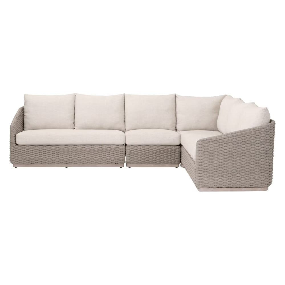 Essentials For Living Caspian Outdoor Modular Right- Facing, 1-Arm Sofa ~ Performance Ecru Weave - Image 3