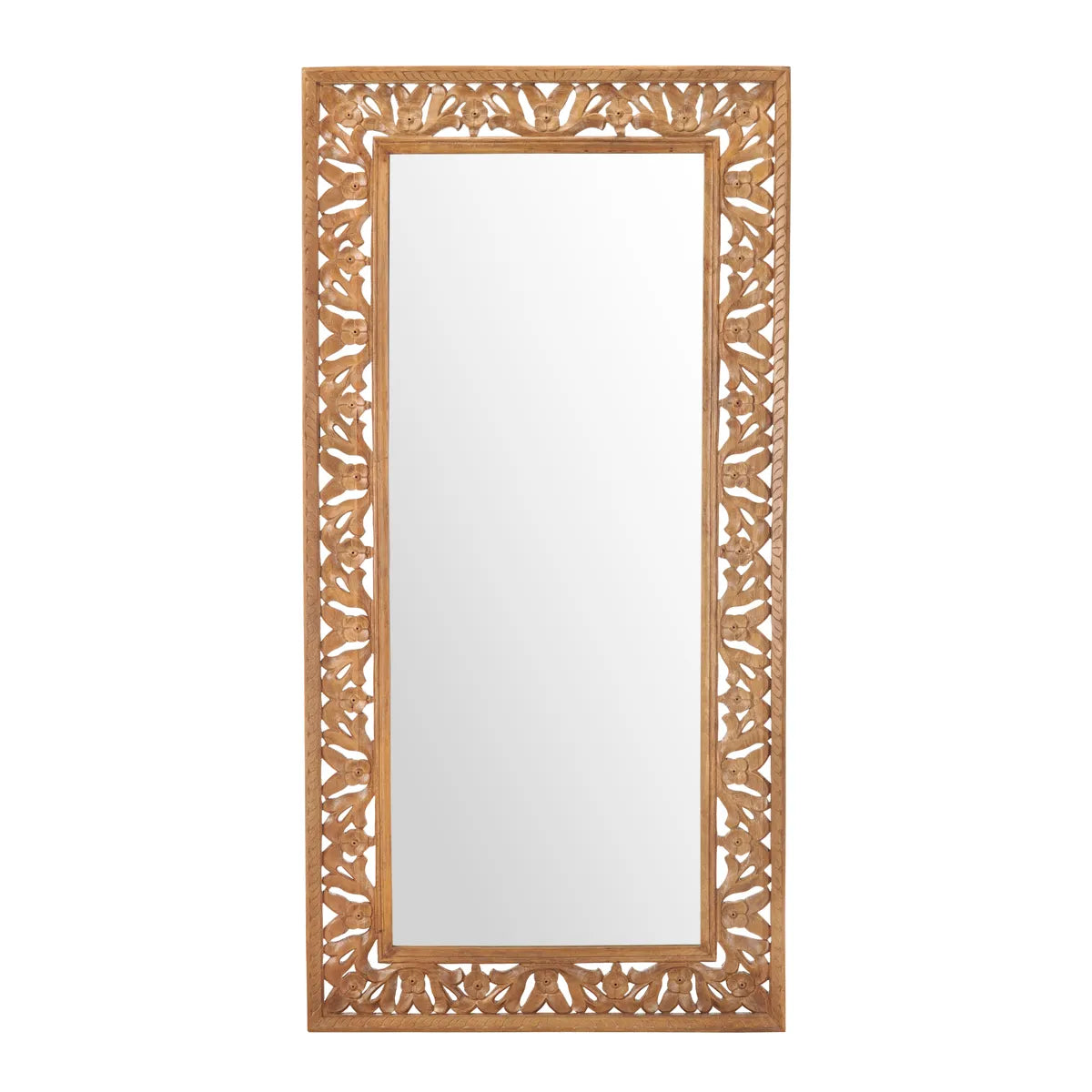 Crestview Collection Denton Carved Wooden Tall Mirror - Image 1