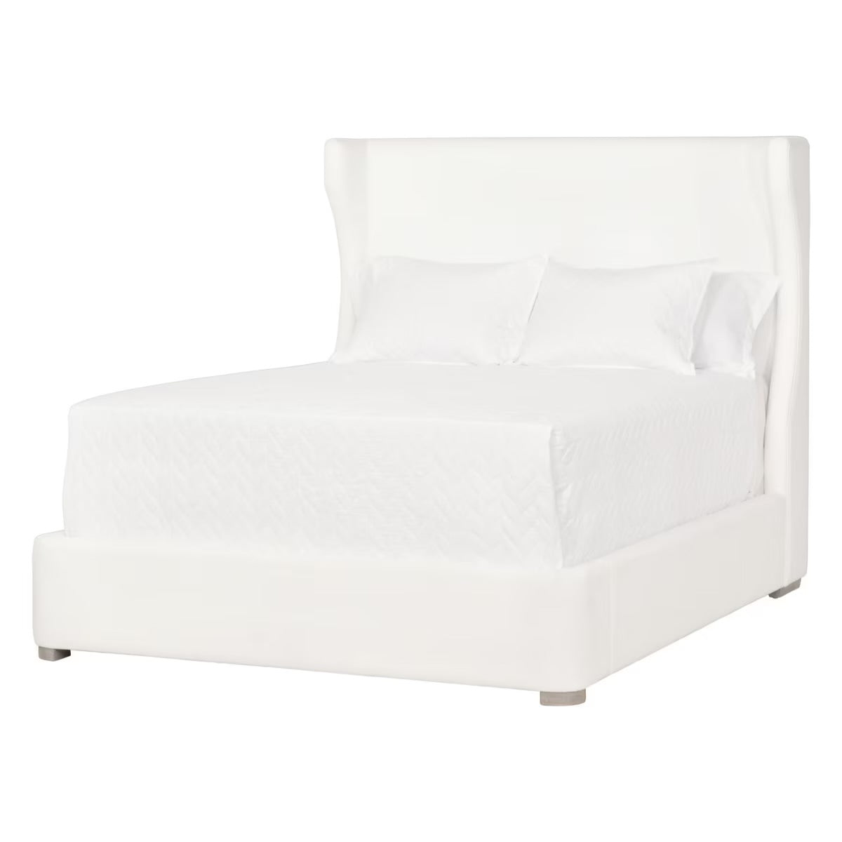 Essentials For Living Balboa Queen Bed ~ Live Smart Peyton-Pearl Performance Fabric With Natural Gray Oak - Image 2