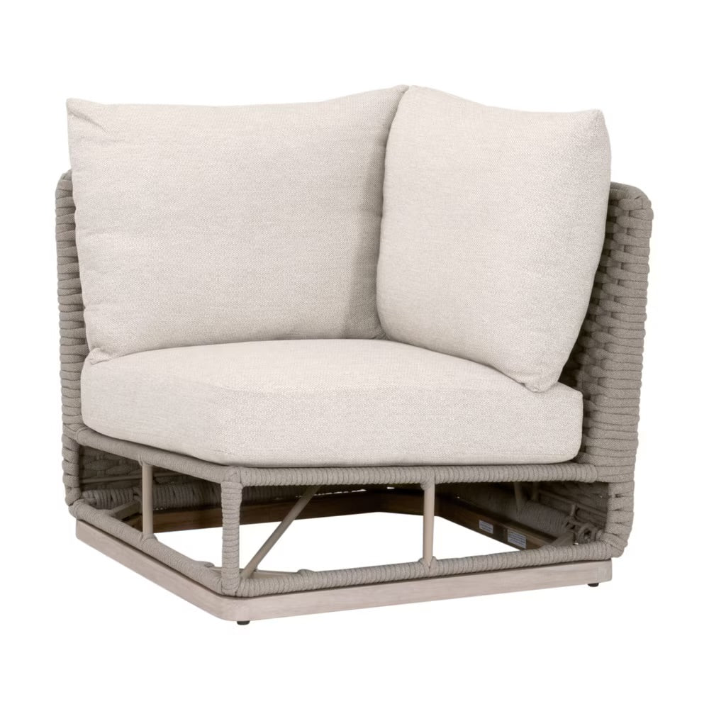 Essentials For Living Caspian Outdoor Modular Corner Sofa ~ Performance Ecru Weave - Image 2