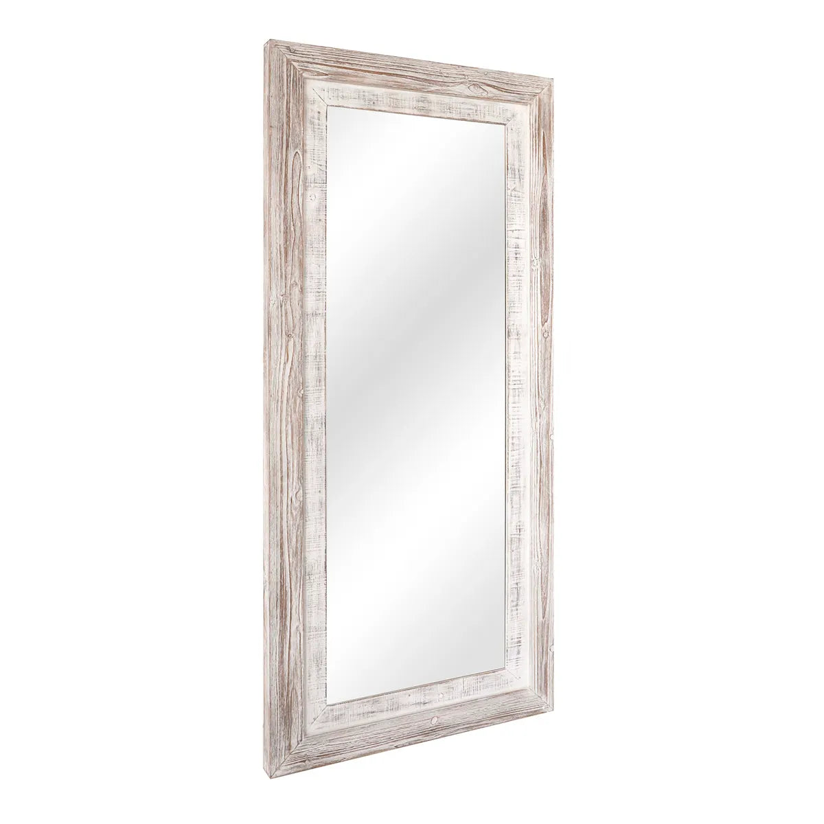 Crestview Collection Carrigan Whitewashed Wooden Frame Oversized Mirror - Image 2