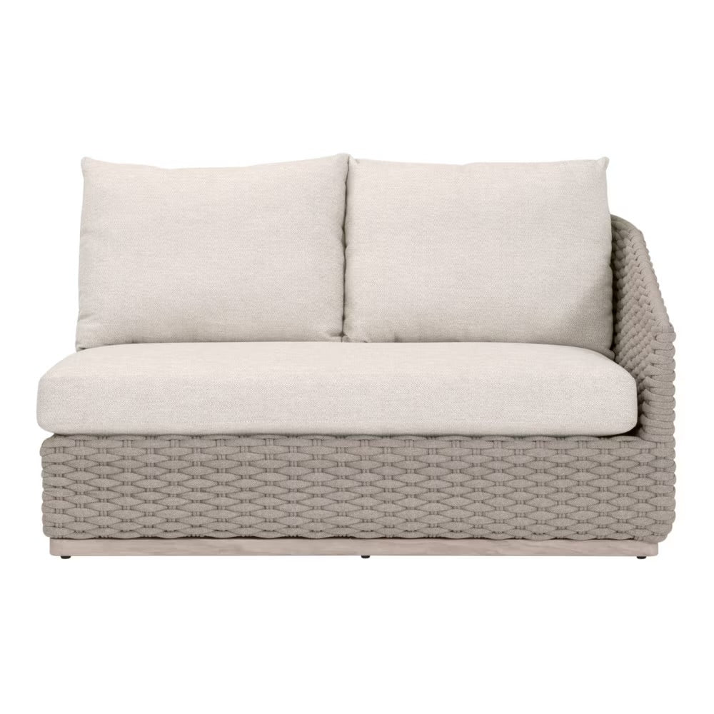 Essentials For Living Caspian Outdoor Modular Right- Facing, 1-Arm Sofa ~ Performance Ecru Weave