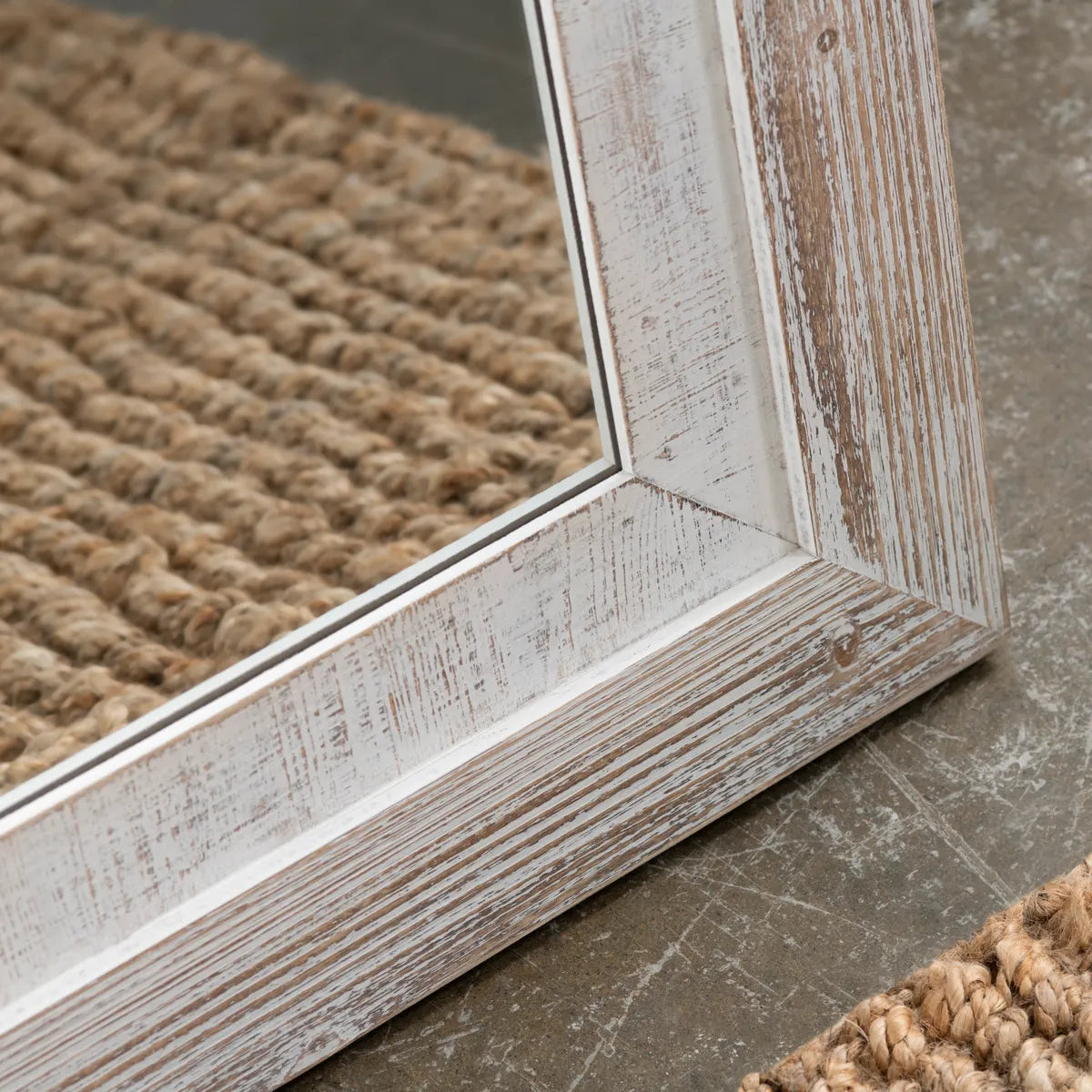 Crestview Collection Carrigan Whitewashed Wooden Frame Oversized Mirror - Image 3