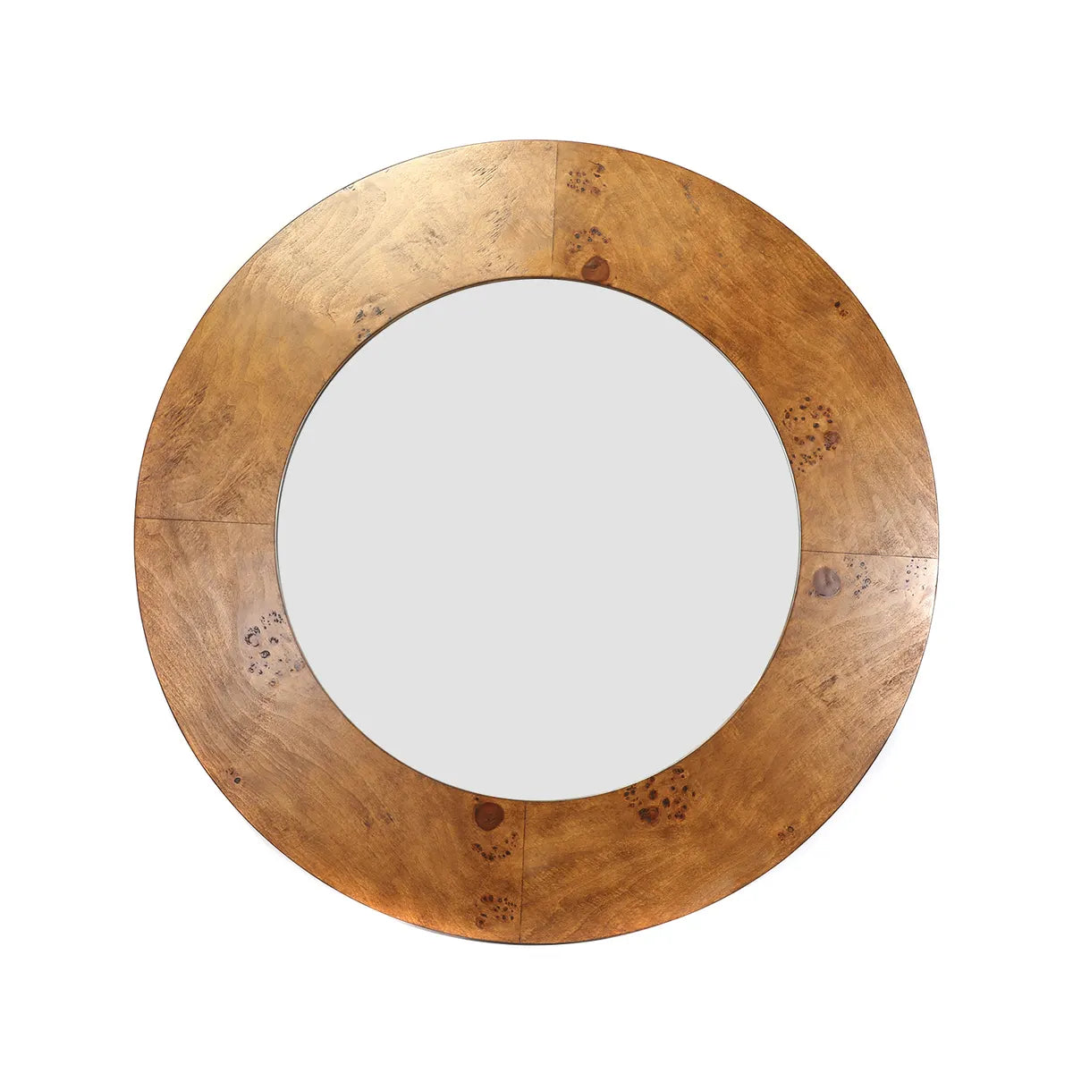 Crestview Collection Edmond 1 Light Brown Round Mirror - Image 1