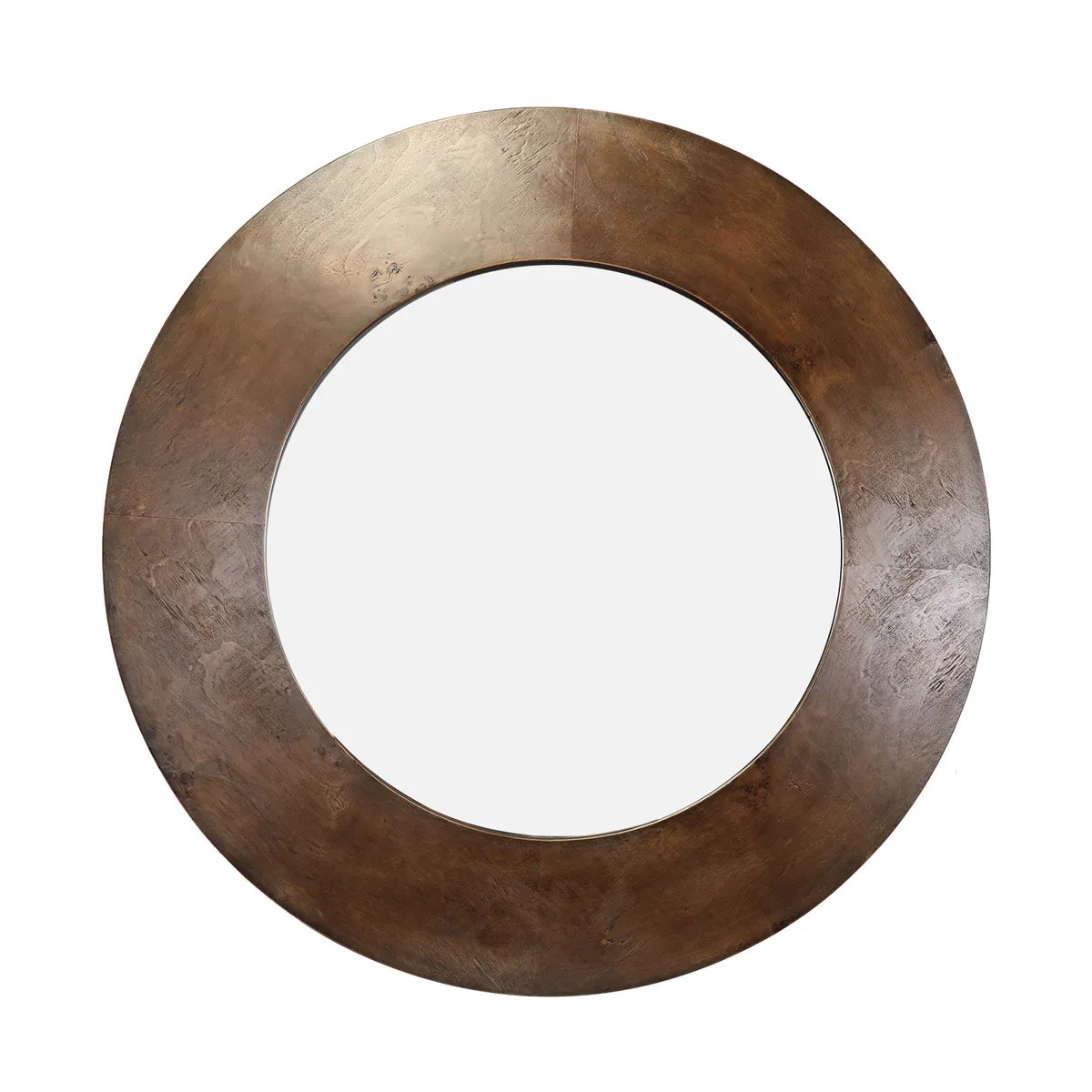 Crestview Collection Edmond 1 Dark Brown Round Mirror - Image 1