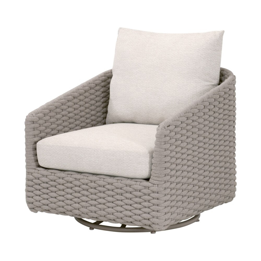 Essentials For Living Caspian Outdoor Swivel Rocker Sofa Chair ~ Performance Ecru Weave - Image 2