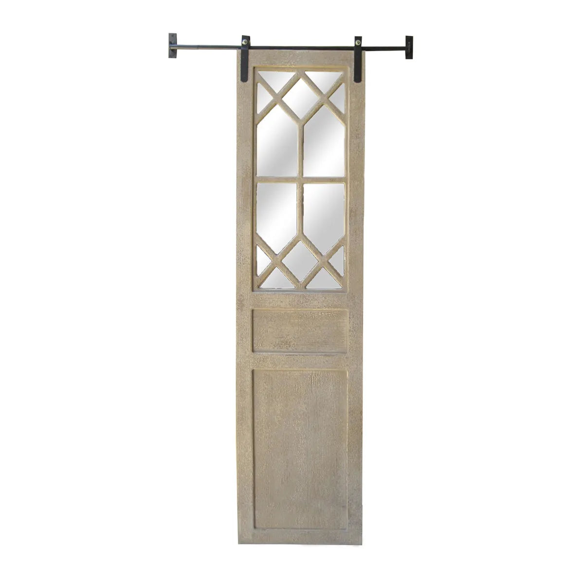 Crestview Collection Light Rustic Wooden Door Mirror - Image 1