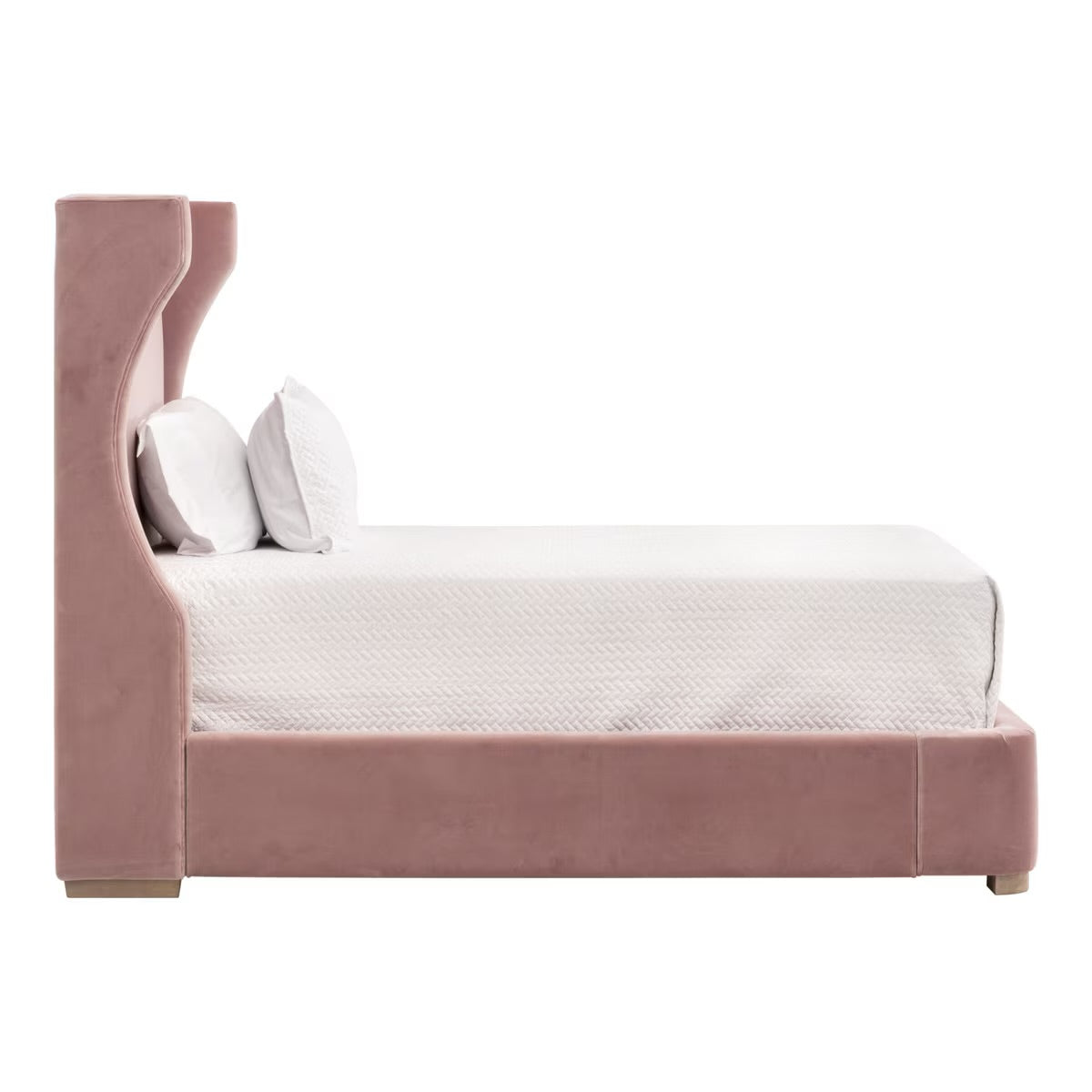 Essentials For Living Balboa Twin Bed ~ Petal Velvet  Fabric With Natural Gray Oak - Image 2