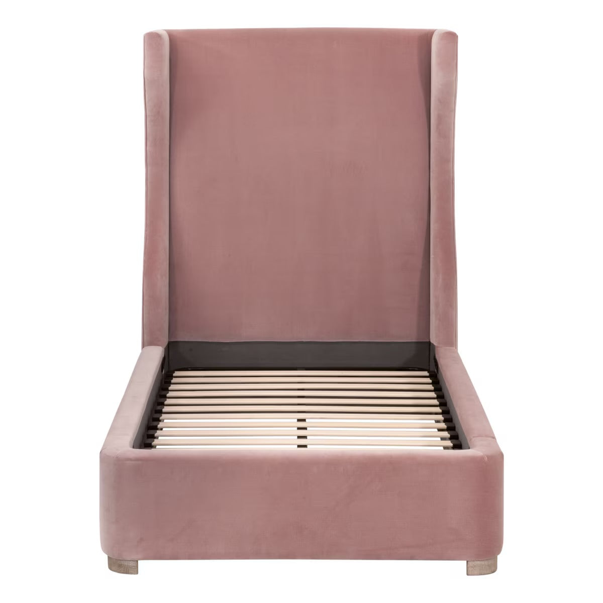Essentials For Living Balboa Twin Bed ~ Petal Velvet  Fabric With Natural Gray Oak - Image 3