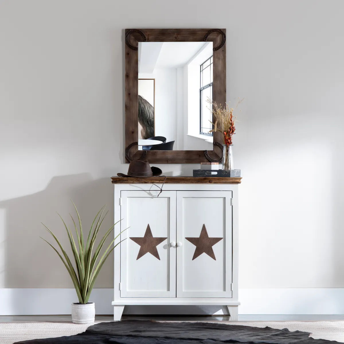 Crestview Collection Abbott Rustic Wooden Mirror - Image 1