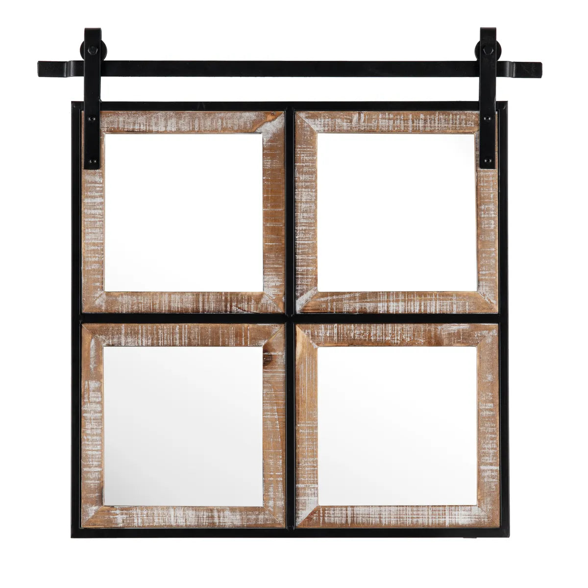 Crestview Collection Four Square Barn Door Mirror - Image 1