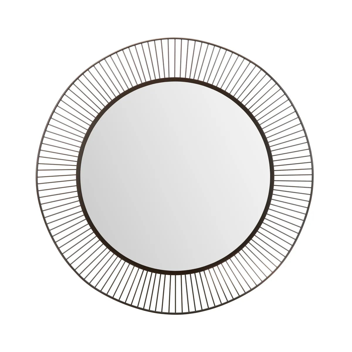 Crestview Collection Alden Detailed Black Round Mirror - Image 1