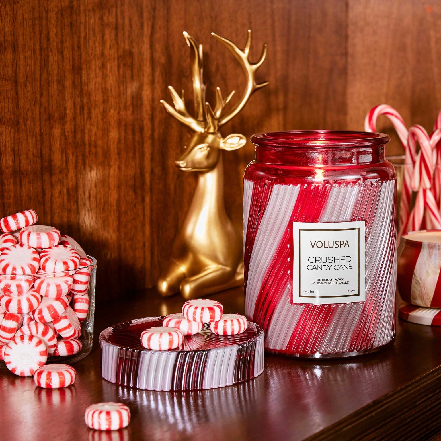 Voluspa Crushed Candy Cane Large Jar Candle ~ 18 oz. ~ SPRING SALE  ~ Limited Quantity