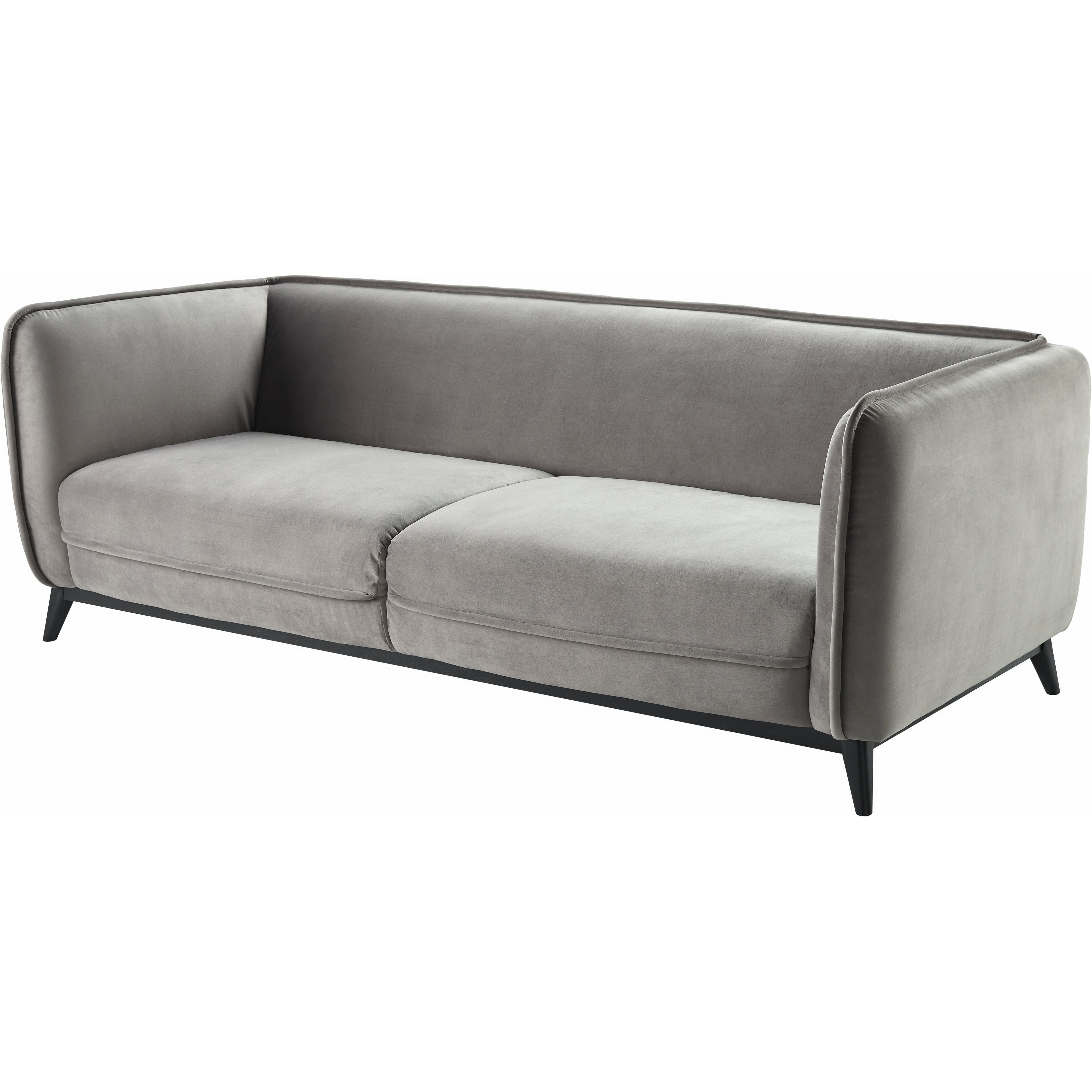 Surya Bruce Modern Soft Gray Velvet Sofa - Image 2