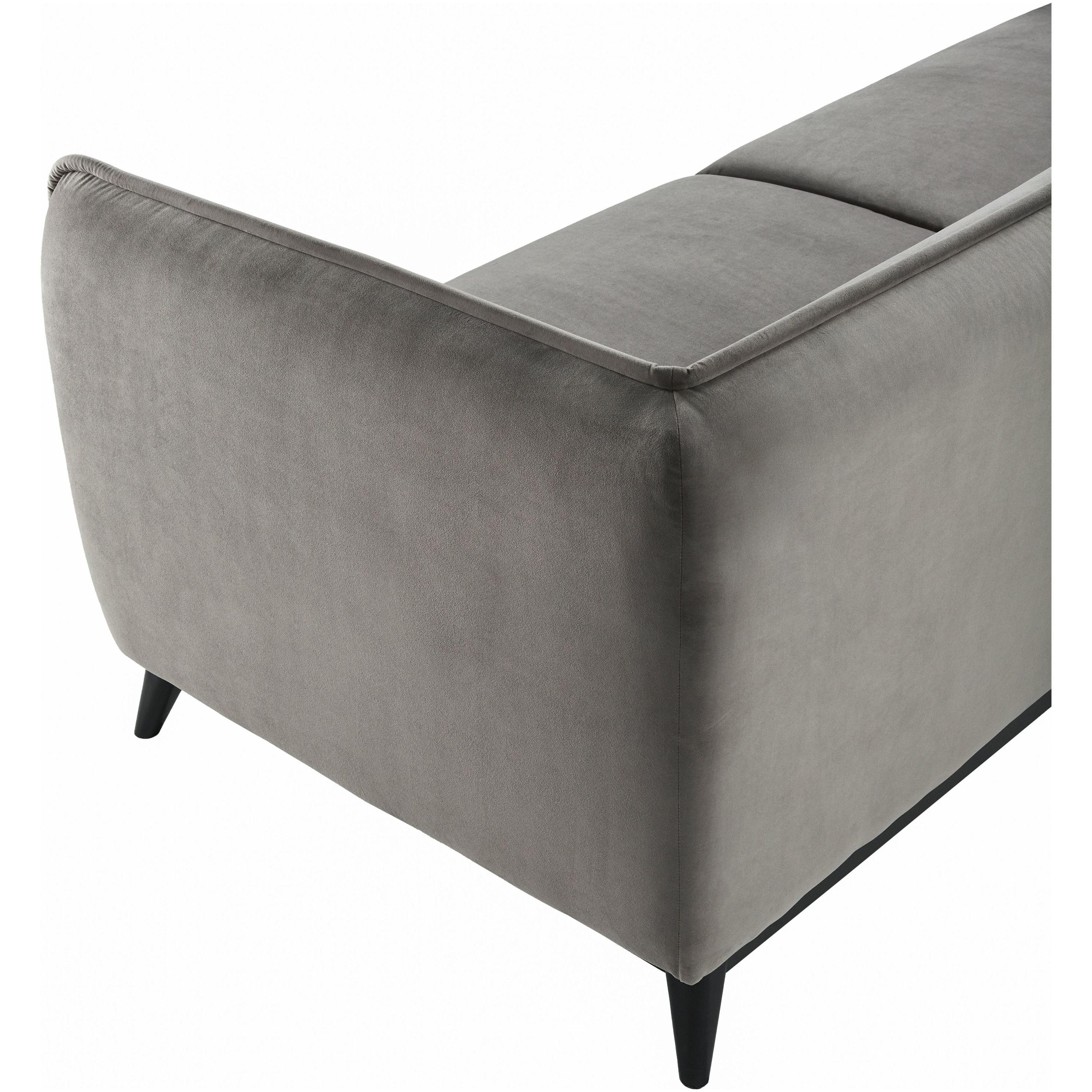 Surya Bruce Modern Soft Gray Velvet Sofa - Image 3