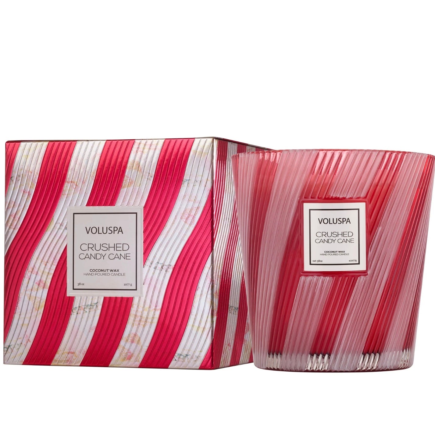 Voluspa Crushed Candy Cane 3 Wick Hearth Candle ~ 38 oz.~ SPRING SALE ~ Limited Quantity - Image 3