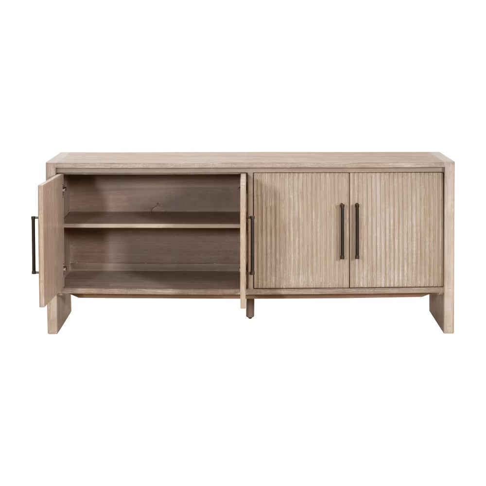 Essentials For Living Halloway Media Sideboard ~ Natural Gray Acacia - Image 3