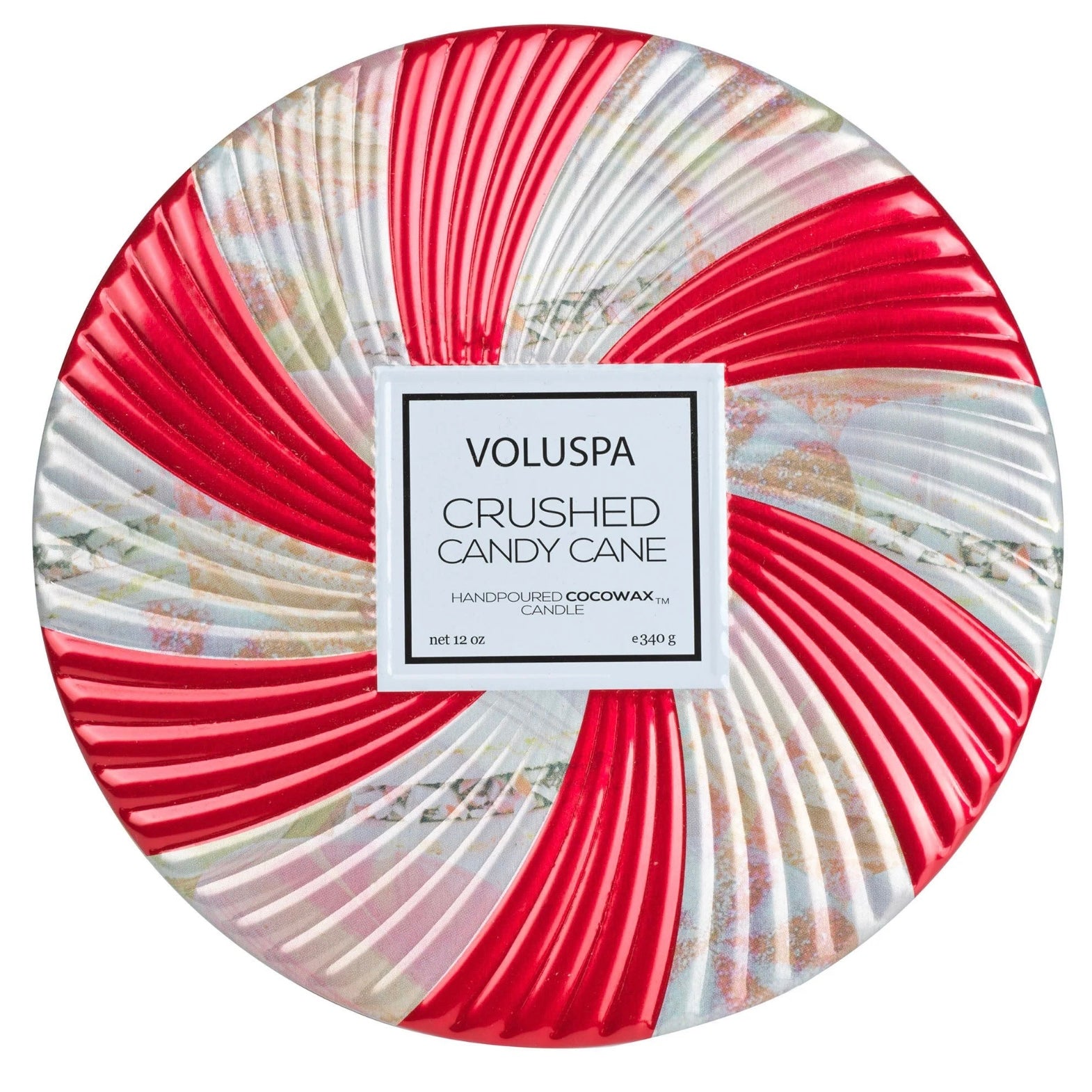 Voluspa Crushed Candy Cane 3 Wick Tin Candle ~ SPRING SALE  ~ Limited Quantity - Image 2