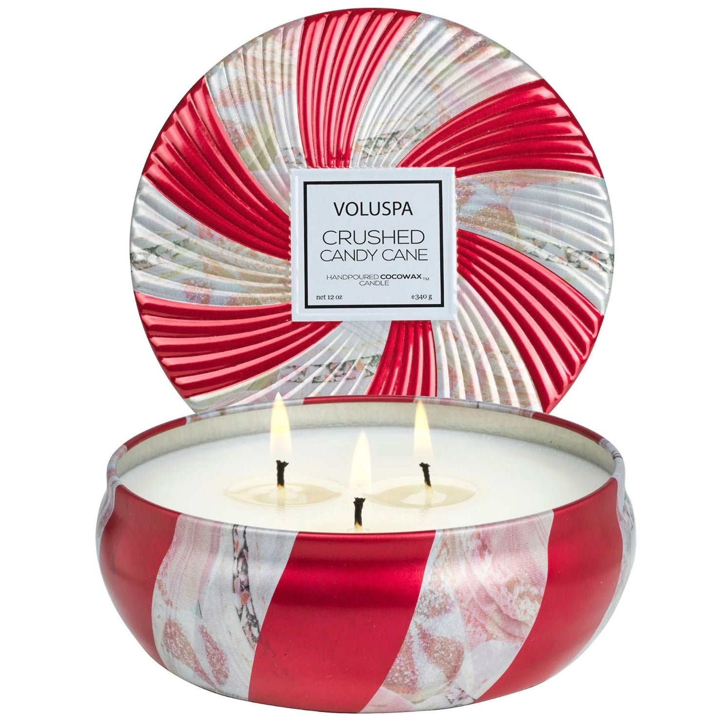 Voluspa Crushed Candy Cane 3 Wick Tin Candle ~ SPRING SALE  ~ Limited Quantity