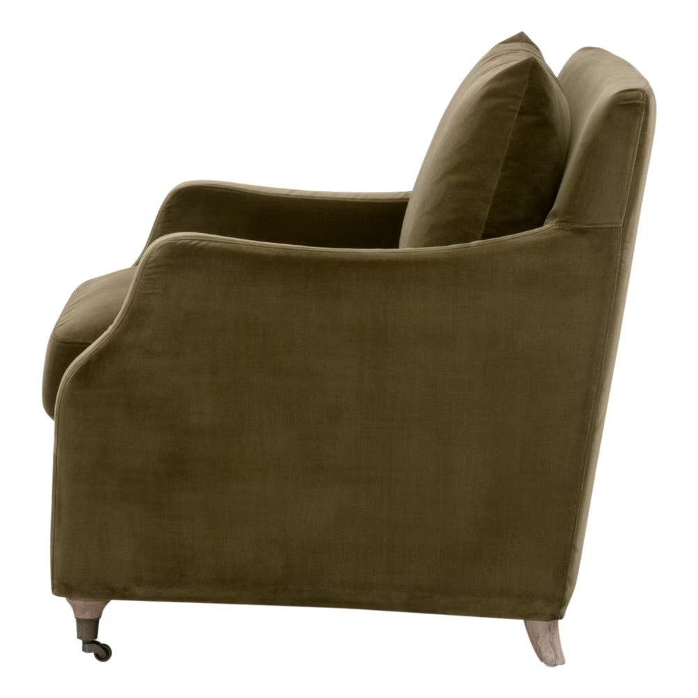 Essentials For Living Jade Slipcover Club Chair~ Olive Velvet - Image 3