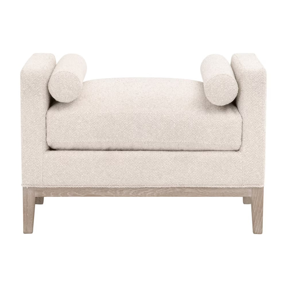 Essentials For Living Keaton Upholstered Accent Stool ~ LiveSmart Gellar-Linen