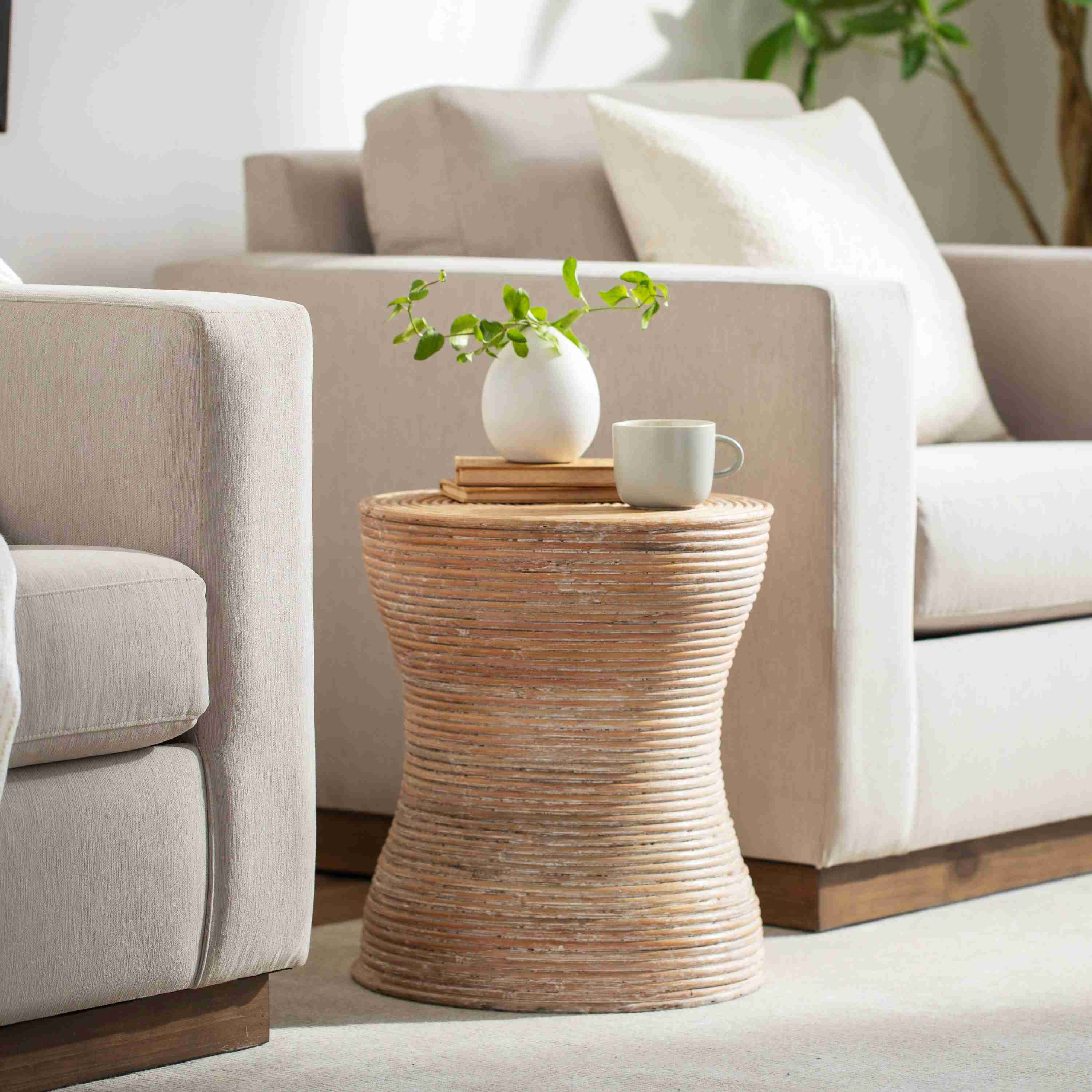 Surya Amherst Modern Square Arm Accent Chair With Wood Base - Image 3