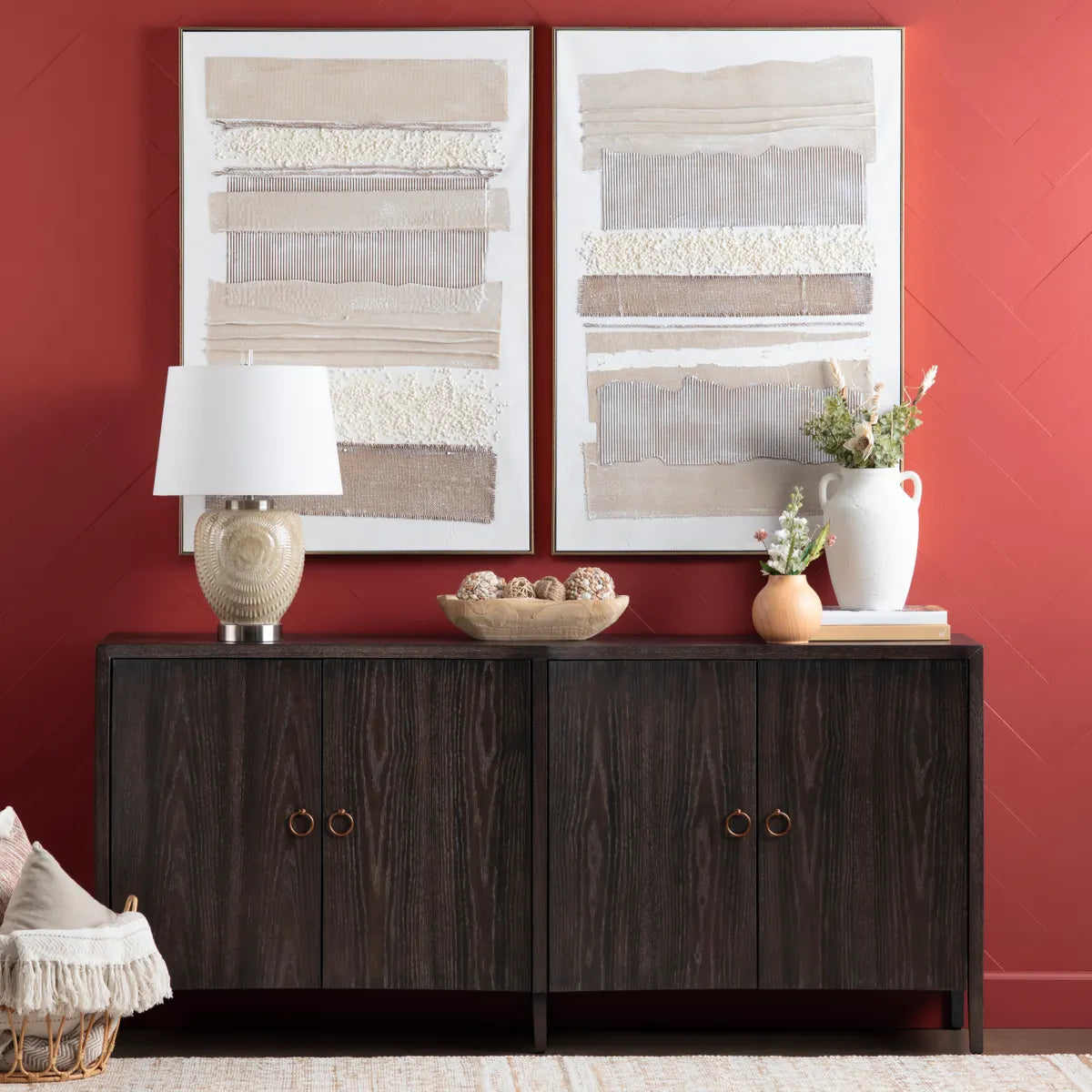 Crestview Collection Frayed Lines Wall Art ~ Set Of 2 - Image 1