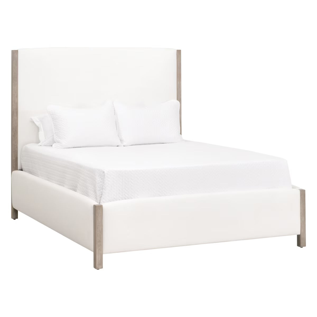 Essentials For Living Emmett Standard King Bed ~ LiveSmart Peyton-Pearl Performance Fabric With Natural Gray Oak - Image 2