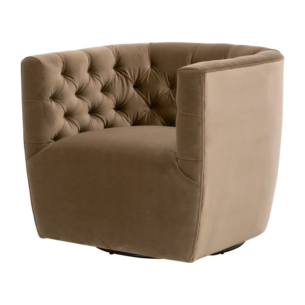 Essentials For Living Marcel Swivel Club Chair ~ Caramel Velvet - Image 2