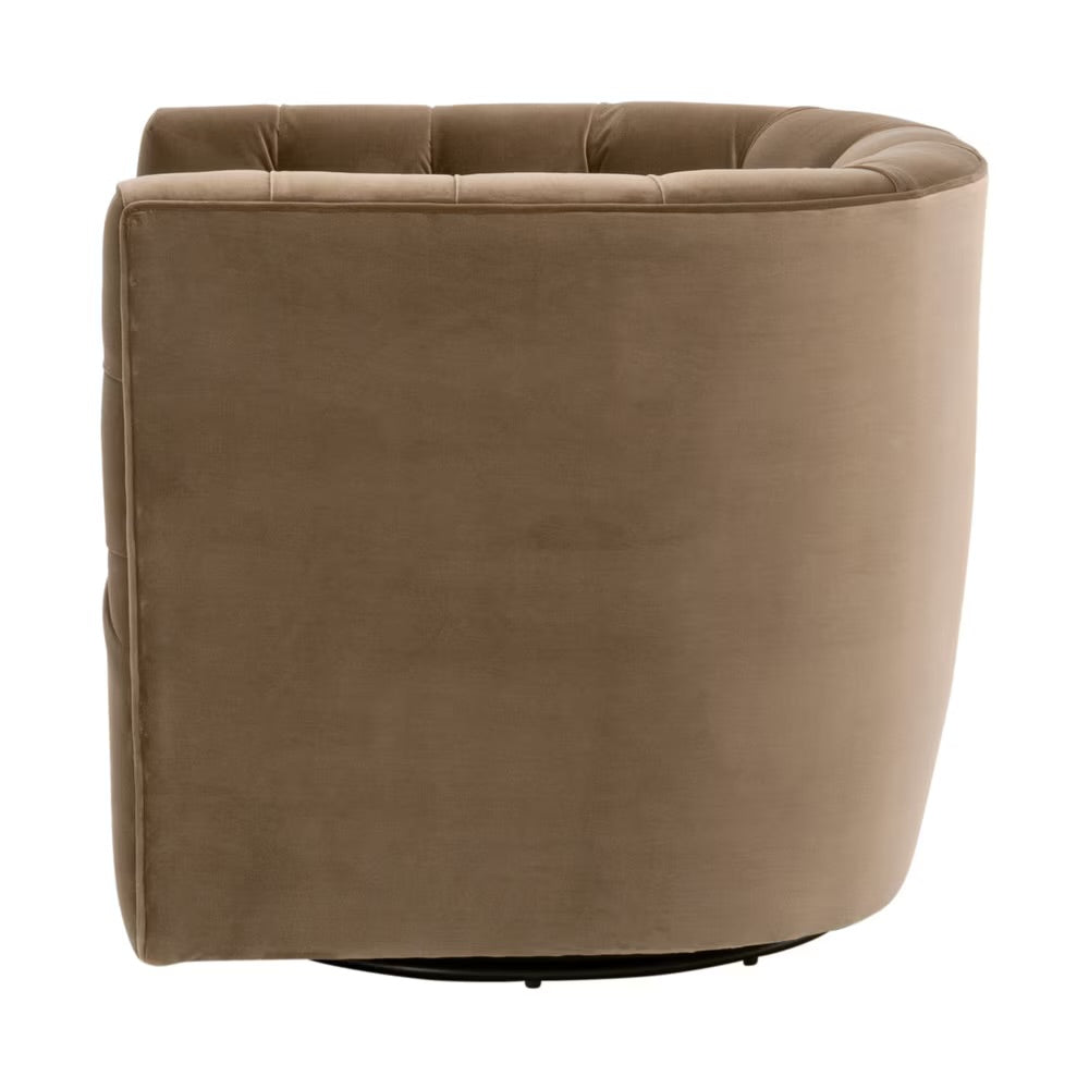 Essentials For Living Marcel Swivel Club Chair ~ Caramel Velvet - Image 3