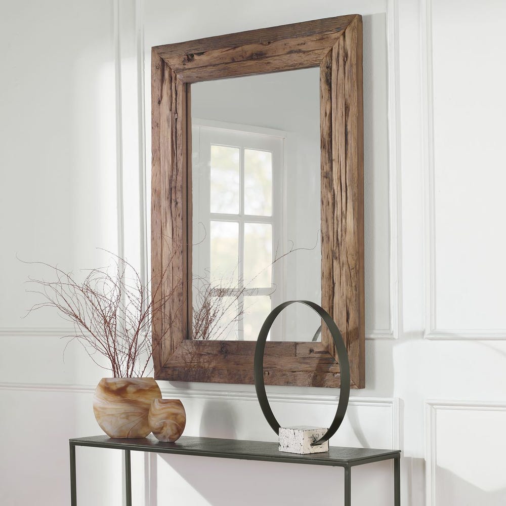 Uttermost Rennick Rustic Pine Wood Framed Mirror - Image 2